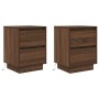 Mesillas de noche con luces LED 2 uds roble marrón 38x34x50 cm de , Mesitas de noche - Ref: Foro24-861296, Precio: 113,26 €, ...