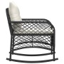 Silla mecedora de jardín con cojines ratán sintético negro de , Sillas de jardín - Ref: Foro24-4104193, Precio: 110,57 €, Des...