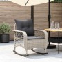 Silla mecedora de jardín con cojines ratán sintético gris claro de , Sillas de jardín - Ref: Foro24-4104198, Precio: 126,60 €...