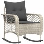 Silla mecedora de jardín con cojines ratán sintético gris claro de , Sillas de jardín - Ref: Foro24-4104198, Precio: 126,60 €...