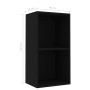 Estantería de 2 niveles madera contrachapada negro 40x30x76,5cm de , Librerías y estanterías - Ref: Foro24-800928, Precio: 42...