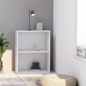 Estantería de 2niveles madera contrachapada blanca 60x30x76,5cm de , Librerías y estanterías - Ref: Foro24-800963, Precio: 40...