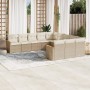 Set de sofás de jardín 11pzas con cojines ratán sintético beige en Conjuntos de jardín | Comprar online en Foru.es