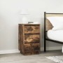 Mesilla de noche con luces LED roble ahumado 38x34x65 cm de , Mesitas de noche - Ref: Foro24-861305, Precio: 72,09 €, Descuen...