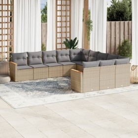 Set de sofás de jardín 11pzas con cojines ratán sintético beige en Conjuntos de jardín | Comprar online en Foru.es