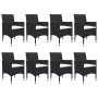 Set de comedor de jardín 9 piezas ratán PE y vidrio negro de vidaXL, Conjuntos de jardín - Ref: Foro24-3058338, Precio: 538,3...