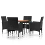 Juego de comedor para jardín 5 piezas ratán sintético negro de vidaXL, Conjuntos de jardín - Ref: Foro24-3058492, Precio: 326...