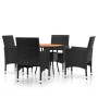 Juego de comedor para jardín 5 piezas ratán sintético negro de vidaXL, Conjuntos de jardín - Ref: Foro24-3058492, Precio: 291...
