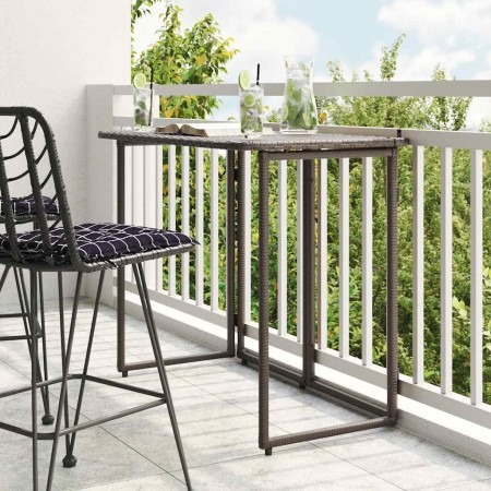 Mesa de jardín plegable marrón 90x51x75 cm ratán sintético de , Mesas de jardín - Ref: Foro24-4108255, Precio: 81,94 €, Descu...