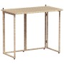 Mesa de jardín plegable ratán sintético beige 90x51x75 cm de , Mesas de jardín - Ref: Foro24-4108257, Precio: 82,43 €, Descue...