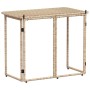 Mesa de jardín plegable ratán sintético beige 90x51x75 cm de , Mesas de jardín - Ref: Foro24-4108257, Precio: 82,43 €, Descue...
