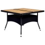 Set de comedor de jardín 9 pzas ratán PE y madera acacia negro de vidaXL, Conjuntos de jardín - Ref: Foro24-3058342, Precio: ...