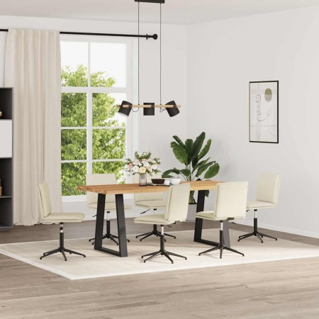 Sillas de comedor 6 unidades de terciopelo crema de , Sillas de comedor - Ref: Foro24-3315706, Precio: 337,51 €, Descuento: %