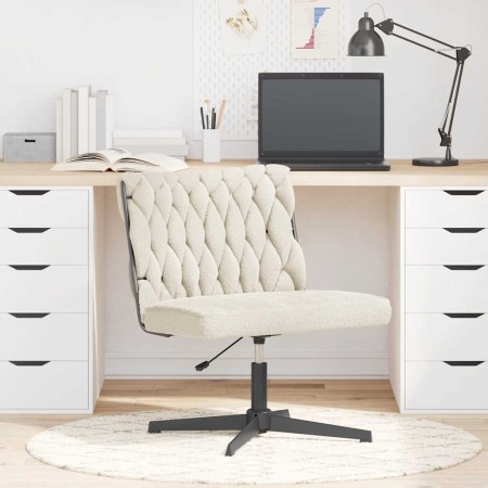 Silla de oficina giratoria tejido imitación lana rizada crema de , Sillas - Ref: Foro24-4105396, Precio: 93,09 €, Descuento: %