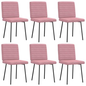 Sillas de comedor 6 unidades terciopelo rosa de , Sillas de comedor - Ref: Foro24-3315530, Precio: 248,76 €, Descuento: %