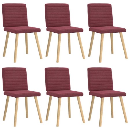 Sillas de comedor 6 unidades tela rojo tinto de , Sillas de comedor - Ref: Foro24-3315547, Precio: 299,62 €, Descuento: %