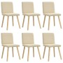 Sillas de comedor 6 unidades tela color crema de , Sillas de comedor - Ref: Foro24-3315551, Precio: 299,62 €, Descuento: %