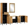 Conjunto de muebles de baño 4 piezas marrón madera maciza mango de , Muebles de baño - Ref: Foro24-3310008, Precio: 473,38 €,...
