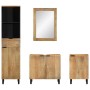 Conjunto de muebles de baño 4 piezas marrón madera maciza mango de , Muebles de baño - Ref: Foro24-3310008, Precio: 473,38 €,...