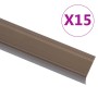 Perfiles de peldaños forma de L 15 uds aluminio marrón 134 cm de , Escaleras - Ref: Foro24-146741, Precio: 59,92 €, Descuento: %