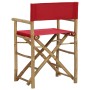 Sillas de director plegables 2 piezas bambú y tela roja de vidaXL, Sillas de jardín - Ref: Foro24-313031, Precio: 75,70 €, De...