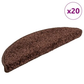 Alfombrilla escalera 20 uds marrón 56x17x3 cm de , Alfombrillas para escalones - Ref: Foro24-3365840, Precio: 86,29 €, Descue...
