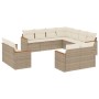 Set de sofás de jardín 11pzas con cojines ratán sintético beige en Conjuntos de jardín | Comprar online en Foru.es