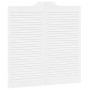 Puertas batientes diseño de lamas 1 par blanco 100x100 cm de , Puertas para el hogar - Ref: Foro24-4107146, Precio: 106,78 €,...