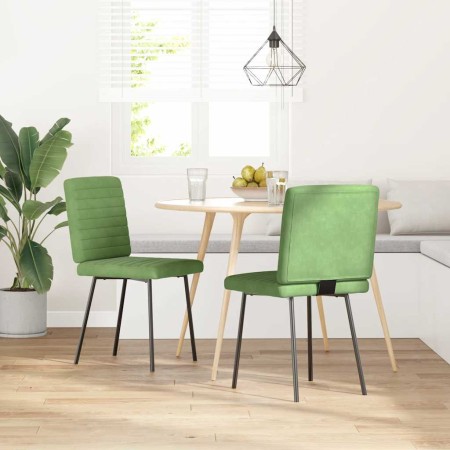 Sillas de comedor 2 unidades terciopelo verde claro de , Sillas de comedor - Ref: Foro24-4101159, Precio: 86,22 €, Descuento: %