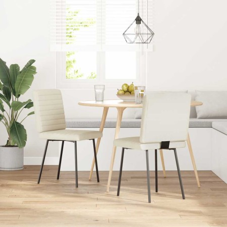Sillas de comedor 2 unidades terciopelo crema de , Sillas de comedor - Ref: Foro24-4101165, Precio: 87,52 €, Descuento: %