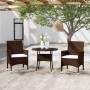 Juego comedor jardín 3 pzas ratán sintético marrón de vidaXL, Conjuntos de jardín - Ref: Foro24-3058481, Precio: 223,47 €, De...