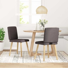 Sillas de comedor 2 unidades tela marrón oscuro de , Sillas de comedor - Ref: Foro24-4101178, Precio: 104,47 €, Descuento: %
