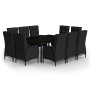 Set de comedor de jardín 11 piezas ratán sintético negro de vidaXL, Conjuntos de jardín - Ref: Foro24-3058556, Precio: 1,00 €...