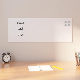 Pizarra magnética de pared vidrio templado blanco 80x30 cm de , Pizarras blancas - Ref: Foro24-4008624, Precio: 33,69 €, Desc...