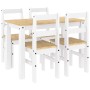 Juego de comedor Panama 5 pzas madera maciza de pino blanco de , muebles para cocinas y comedores - Ref: Foro24-3345172, Prec...
