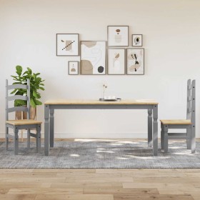 Juego de comedor Panama 3 pzas madera maciza de pino gris de , muebles para cocinas y comedores - Ref: Foro24-3345201, Precio...