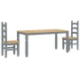 Juego de comedor Panama 3 pzas madera maciza de pino gris de , muebles para cocinas y comedores - Ref: Foro24-3345201, Precio...