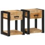 Mesitas de noche 2 piezas 40x35x50cm madera maciza rugosa mango de , Mesitas de noche - Ref: Foro24-4016689, Precio: 168,98 €...