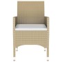 Set de comedor de jardín 7 pzas ratán sintético vidrio beige de vidaXL, Conjuntos de jardín - Ref: Foro24-3058430, Precio: 51...