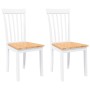 Sillas de comedor 2 unidades madera maciza de caucho blanco de , Sillas de comedor - Ref: Foro24-4102392, Precio: 102,56 €, D...
