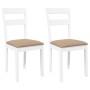 Sillas de comedor con cojines 2uds madera maciza blanco caucho de , Sillas de comedor - Ref: Foro24-4102386, Precio: 97,47 €,...