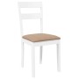 Sillas de comedor con cojines 2uds madera maciza blanco caucho de , Sillas de comedor - Ref: Foro24-4102386, Precio: 97,47 €,...
