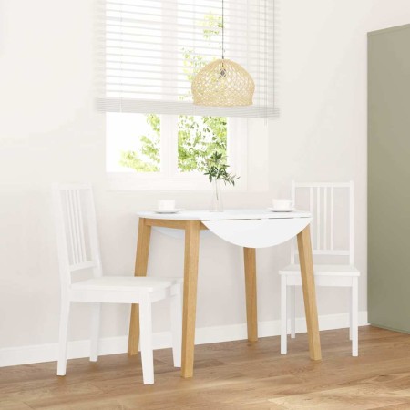 Sillas de comedor 2 unidades madera maciza de caucho blanco de , Sillas de comedor - Ref: Foro24-4102400, Precio: 104,86 €, D...