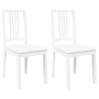 Sillas de comedor 2 unidades madera maciza de caucho blanco de , Sillas de comedor - Ref: Foro24-4102400, Precio: 104,86 €, D...