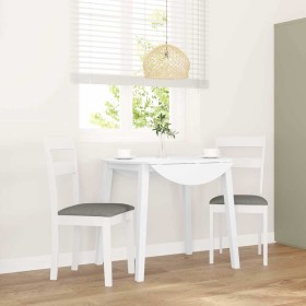 Sillas de comedor con cojines 2uds madera maciza blanco caucho de , Sillas de comedor - Ref: Foro24-4102384, Precio: 97,47 €,...