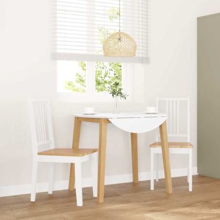 Sillas de comedor 2 unidades madera maciza de caucho blanco de , Sillas de comedor - Ref: Foro24-4102399, Precio: 104,86 €, D...