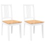 Sillas de comedor 2 unidades madera maciza de caucho blanco de , Sillas de comedor - Ref: Foro24-4102399, Precio: 104,86 €, D...