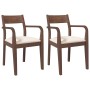 Sillas de comedor con cojines 2 uds madera maciza marrón caucho de , Sillas de comedor - Ref: Foro24-4102507, Precio: 204,74 ...