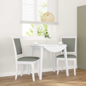 Sillas de comedor con cojines 2uds madera maciza blanco caucho de , Sillas de comedor - Ref: Foro24-4102489, Precio: 179,50 €...