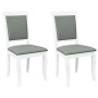 Sillas de comedor con cojines 2uds madera maciza blanco caucho de , Sillas de comedor - Ref: Foro24-4102489, Precio: 179,50 €...
